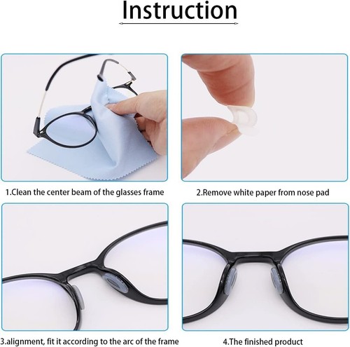 10 Paar Nasenpads Brille Selbstklebend AntiRutsch Silikon Weiche Pads - Bild 5 von 5