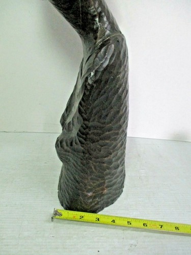Large Heavy Hand Carved African Iron Wood Wooden Statue - Woman 22 1/2" Tall - Picture 7 of 12