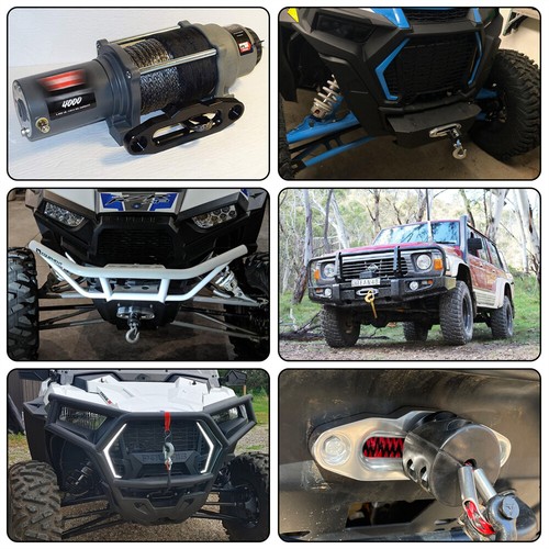 Black Hawse Fairlead 3500-5500lbs ATV UTV Winch 6'' 152mm Mount Glossy Aluminum - Picture 8 of 10