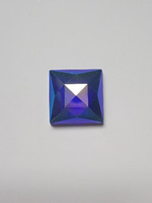 Square Faceted Jewels- German Made- Trans Cobalt Blue Iridescent- Multiple Sizes
