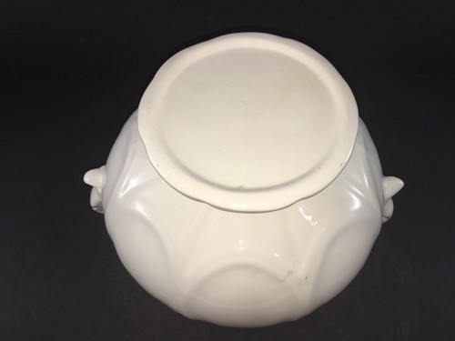 Medium Size White Ceramic Pedestal Soup Tureen with Lid & Ladle About 9” Tall - Picture 9 of 12