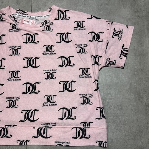 juicy couture sleepwear top large AOP pink hip hop y2k - Picture 3 of 8