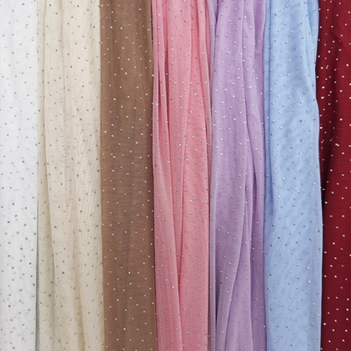 Tela de malla con pedrería completa brillante hágalo usted mismo costuras ropa material vestido bufanda NUEVO - Imagen 6 de 18