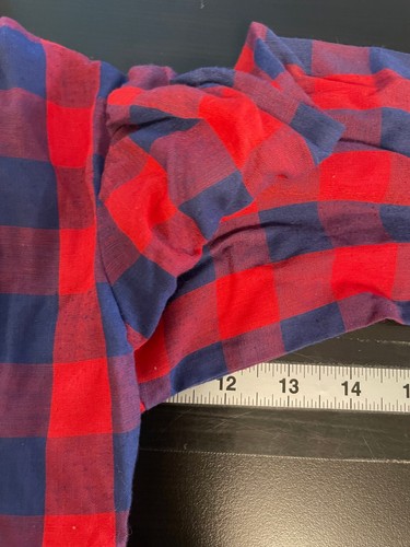 Vintage Youngland Girls Dress Size 4 Red Blue Plaid Ruffle Cottagecore Prairie - Picture 6 of 9