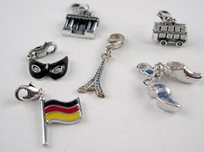 Charm Anhänger für Kette & Armband Thema Europa *Eifelturm - Holzschuh* Auswahl 