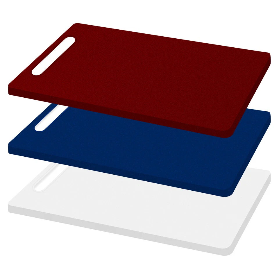 Large Colour Coded Plastic Chopping Board Set BPA-Free Kitchen Cooking Food Boar - Image 3 of 3