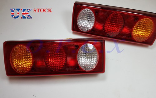 2x Rear Truck Tail Lights Lamps Bus Van Pickup Tipper Chassis Caravan Camper - Picture 3 of 6