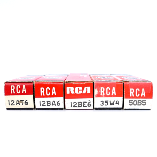 RCA 12AT6 12BA6 12BE6 35W4 50B5 tubi NOS NUOVO CON SCATOLA AA5 test STRONG, AMPLITREX & TV-7 - Foto 3 di 5