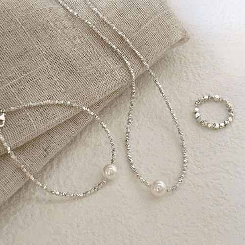 Choker scintillante placcato oro 18K S925 argento lucido con ciondolo perla 10 mm - Foto 4 di 4