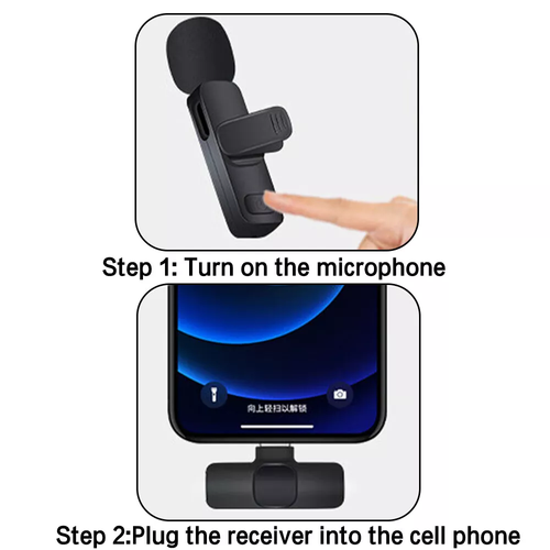Lavalier Microphone Wireless Audio Video Recording Mini Mic For Android-iPhone - Picture 4 of 12