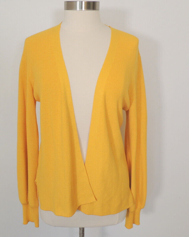 Verve Ami Womens L Open Front Cardigan Sweater Marigold Yellow Fall eBay