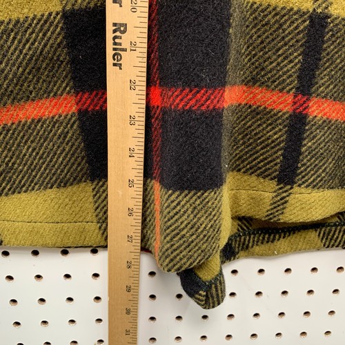 VTG 50s Woolrich Henley Sweater Mens Large Green Black Plaid Wool USA 24.5x27.5 - Picture 11 of 16