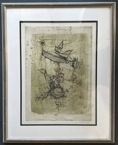 JOHNNY FRIEDLAENDER Signierte Modernistische Abstrakte Radierung Gerahmt - Bild 1 von 11