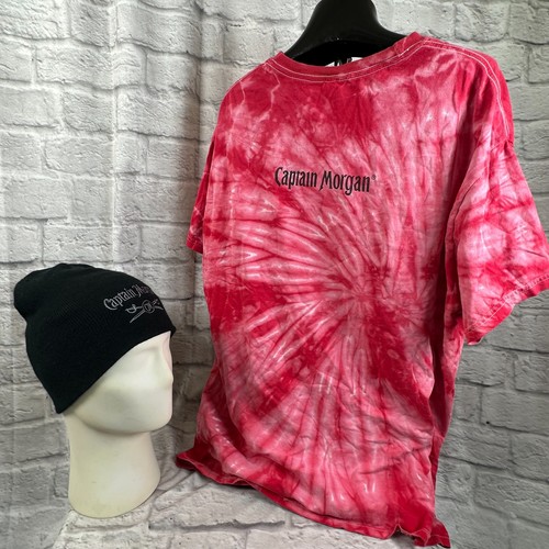 Lot Of 3 Captain Morgan Rum Logo Merch Beanie Hat Two Men's XL T-Shirts Tie-Dye - Picture 3 of 11