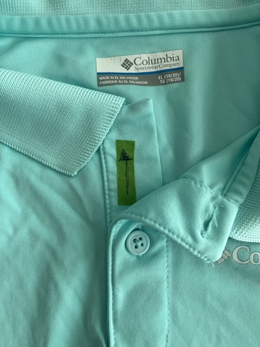 Columbia PFG Light Green Boys Nylon Short Sleeve Shirt XL 18-20 Omni-Shade - Picture 5 of 9