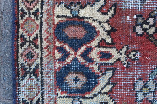Tappeto piccolo lana rosso rosa tradizionale fatto a mano shabby chic indossato vintage 267x160 cm - Foto 8 di 16