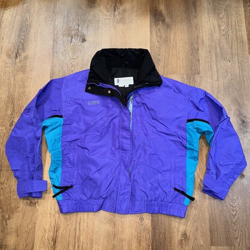 Vintage 80er 90er Columbia Jacke Damen XL Retro Bugaboo Mantel Lila Apres Ski Shell - Bild 1 von 15