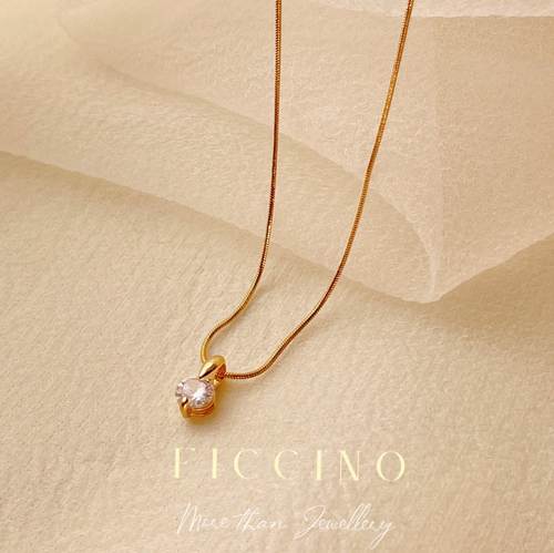 Women's Necklace Pendant 18K Gold Plated Stainless Steel Chain Woman Jewelry - Picture 3 of 8