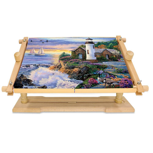 Rotated Embroidery Frame Stand Adjustable Cross Stitch Frame Needlepoint Table - Picture 3 of 14
