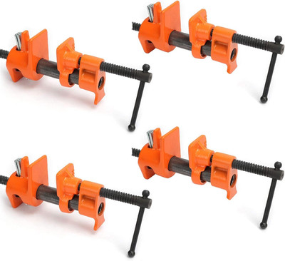 4 PACK 1/2'' Wood Gluing Pipe Clamp Set Heavy Duty PRO Woodworking Cast Iron