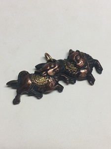 Vintage-Copper-Foo-Dogs-Pendant-For-Necklace-Year-of-the-Fu-Charm