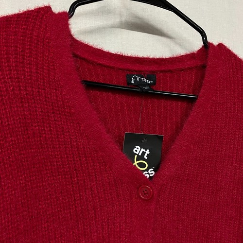 NWT Art Class Girls' Large 10/12 Red Eyelash Cardigan Sweater Button Front - Picture 6 of 10