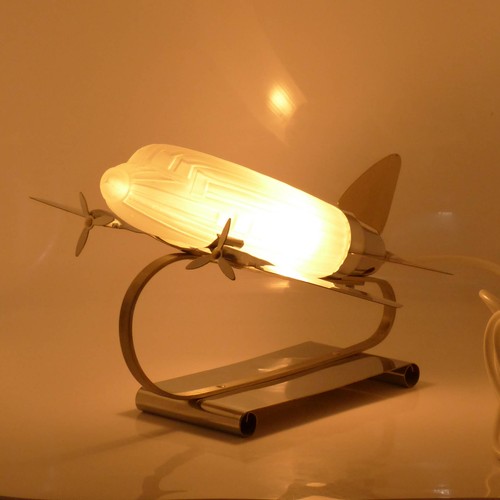 Lámpara de mesa de avión zarzaparrilla Dakota DC 3 estilo Art Déco - Imagen 2 de 9