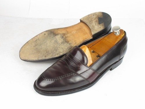 Alden 684 Shell Cordovan # 8 Burgundy Full-Strap Loafers 9.5 D ( B / D ) - Picture 3 of 6