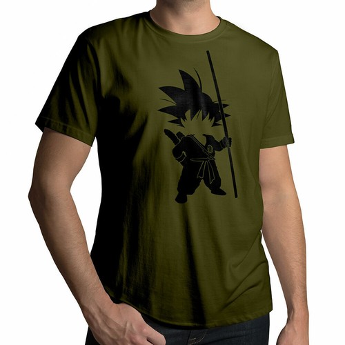 T-Shirt Unisex Herren Damen kurzärmlig Freizeit T-Shirt Anime Sohn Goku Saiyajin Schatten - Bild 17 von 24