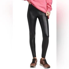 Commando Control Faux Leather Textured Croc Ankle Leggings Medium NEW