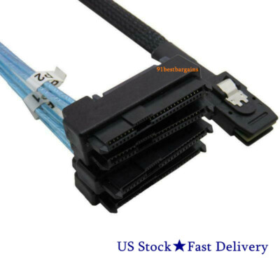 NEW Mini SAS SFF-8087 36Pin to 4 SFF-8482 HDD with SATA Power Splitter Cable 1m@