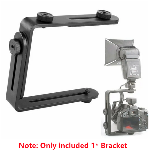 New Double Dual L-shaped Aluminum Alloy Metal Holder For Camera&Speedlite Flash - Picture 7 of 11