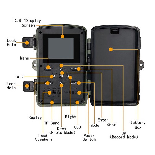 58MP Trail Camera Hunting Wildlife Camera PIR Night Vision Gamera Waterproof - Picture 9 of 13