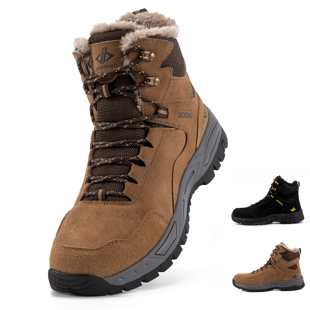JACKSHIBO Botas Invierno Zapatillas Botas Impermeables Trekking Forrado Zapatos
