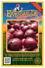 500 Red Burgundy Onion Seeds - Everwilde Farms Mylar Seed Packet