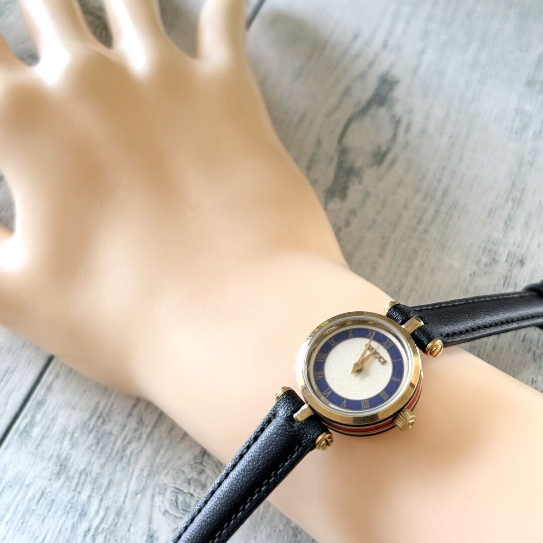 Gucci Sherry Line 579.005 Analog Quartz Women Rare Blue Tone