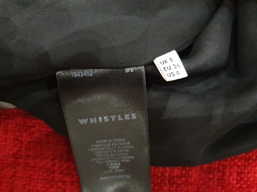 Whistles Size 8 Oriental Floral Black Satin Cold shoulder top - Picture 10 of 12
