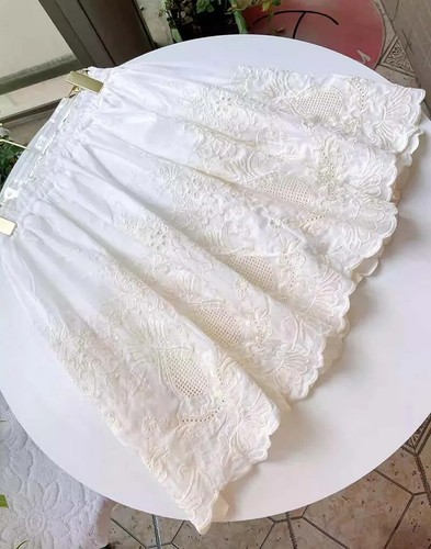 Vintage Blumen Baumwolle Midi Rock Elastische Taille Röcke für Frauen Frühling Sommer - Bild 10 von 26