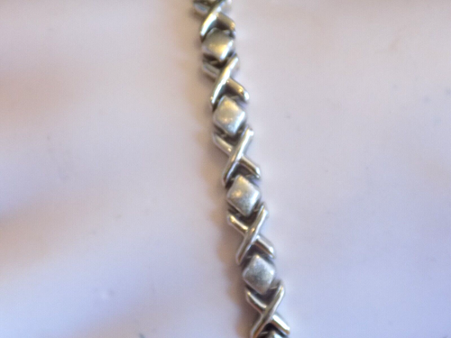 14k white gold XOXO bracelet Aurafin 7 inches - Picture 2 of 11