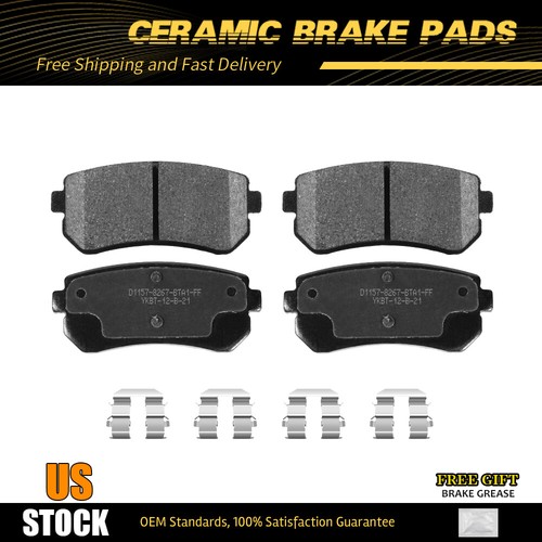 Rear Ceramic Brake Pads for Hyundai Accent Elantra Tucson Kia Forte w/ Hardware - Bild 1 von 7