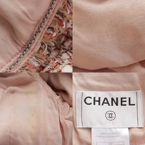 CHANEL 06P Tweed Coco Button Check Jacket Red Multicolor Size 46 P28167 - Picture 9 of 10