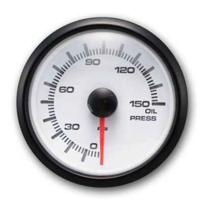#ad MGS 52mm 2 1 16quot; Electrical Oil Pressure Gauge 0 150 PSI White amp; Amber LED $41.32