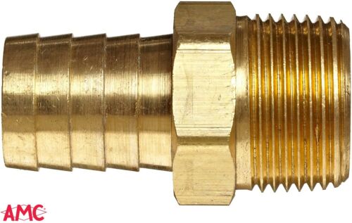 3/4" Barb x 3/4" NPT Male Brass Hose Fitting Adapter 57001-1212 Anderson Metals - Picture 2 of 5