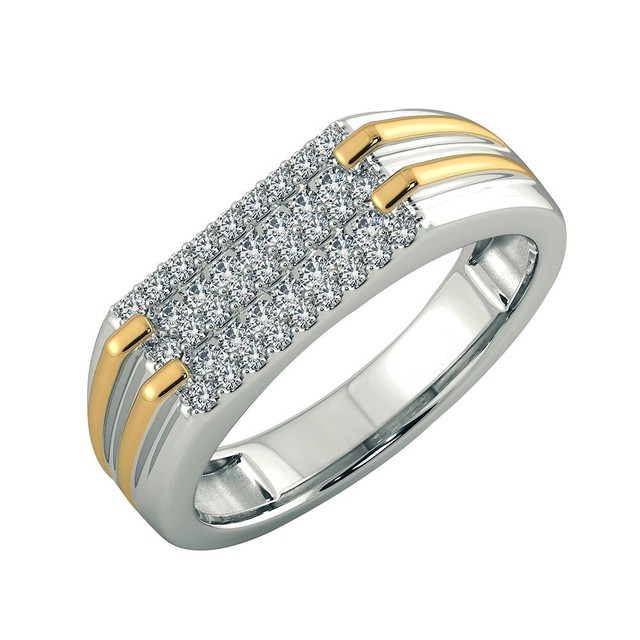 0.41 Ct Round Cut Lab Created Men's Rings 925 Silver White/Yellow Gold Plated 10 0.41 Ct Round Cut Lab Created Men's Rings 925 Silver White/Yellow Gold Plated 10