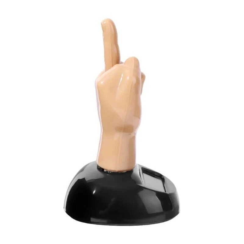 Solar Wackelfigur Mittelfinger winkend - Hand Dekoration Neuware - Bild 3 von 4