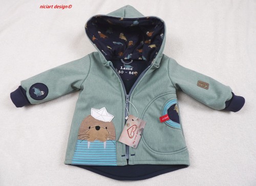 niciart design ♥ SOFTSHELL JACKE ♥SOFTSHELJACKE♥WETTERJACKE♥ altmint WALROSS - Bild 1 von 14