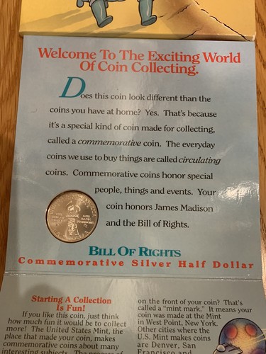 1993 Bill Of Rights Silver Half Dollar Kids Starter Coin Collection - Picture 3 of 10