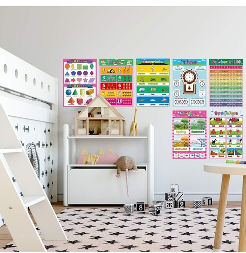 Paquete de 15 carteles educativos preescolares para niños pequeños y niños - aula de 17""x12 - Imagen 2 de 4