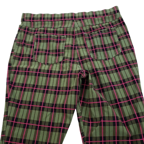 Leggings elásticos para mujer No Boundaries verdes a cuadros XL pantalones bolsillos traseros Foto 3 de 4