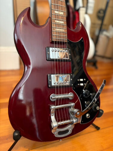 Global Double Cutaway Electric Guitar - SG Style - Vintage Lawsuit 70's era VG - Picture 3 of 16
